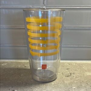 McDonald's Clear Tumbler with Golden Fries Stripes